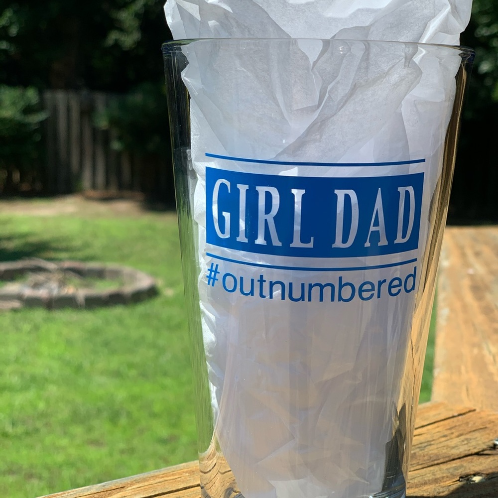 Girl Dad Pub Glass New